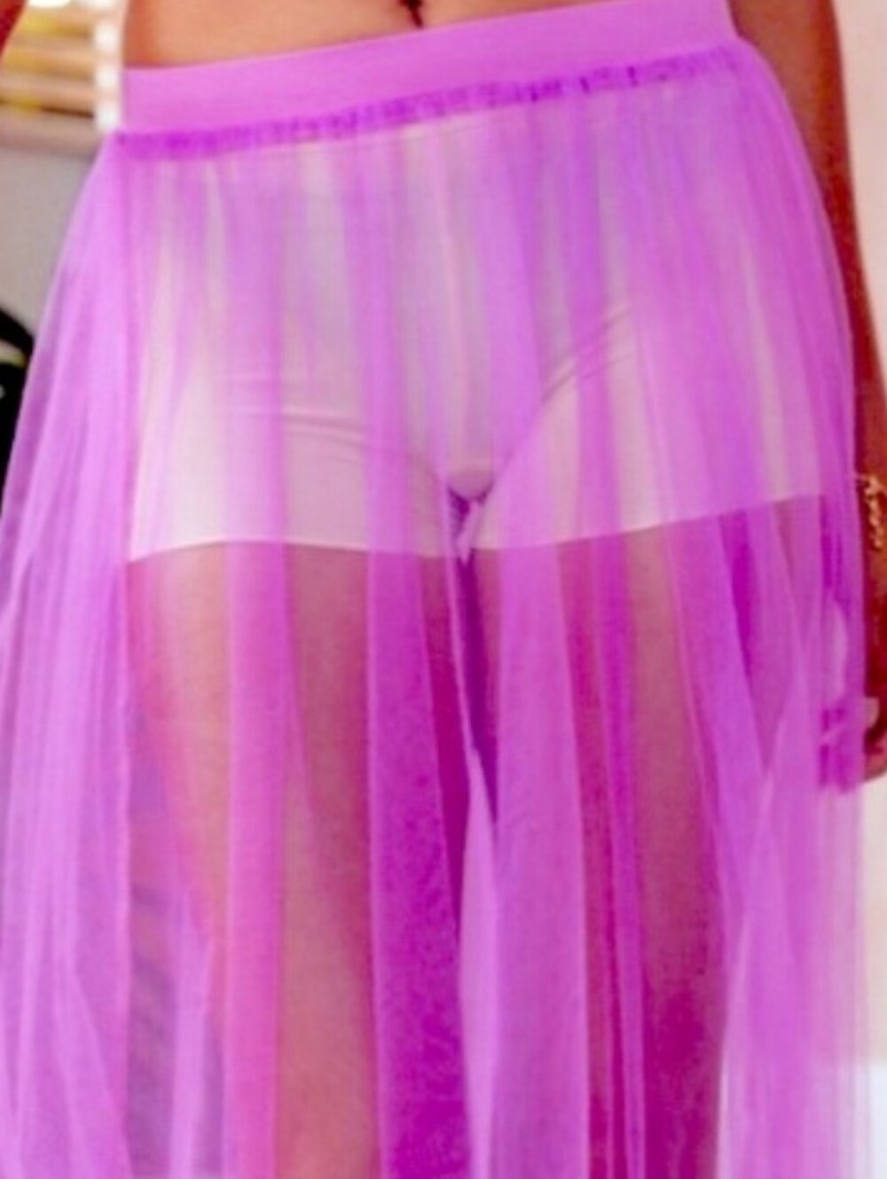 Callie Lives Sheer Mesh Maxi Skirt Cover-Up in Lavender